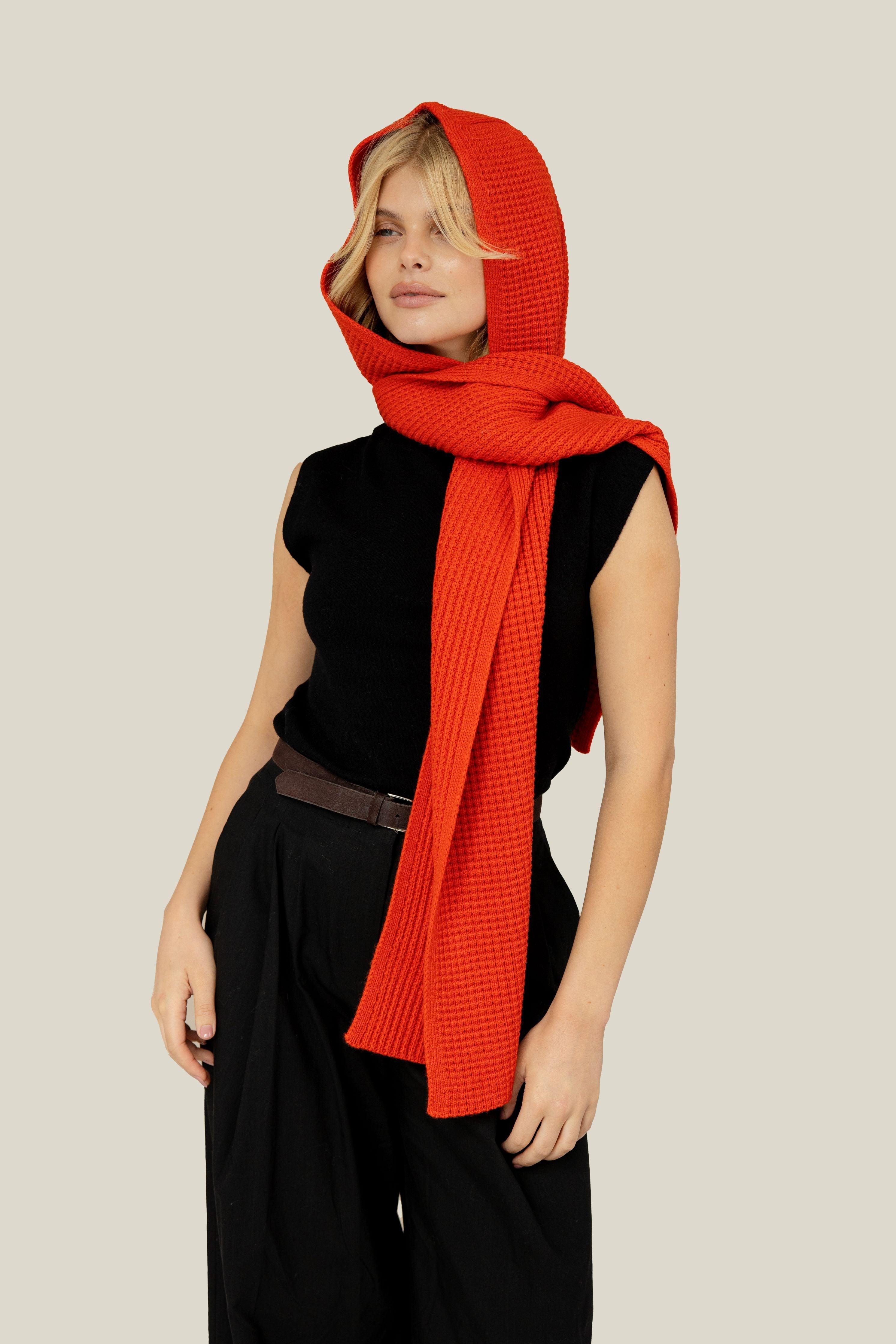 The Recycled Bottle Hooded Scarf - Sunkissed Coral - Image 3