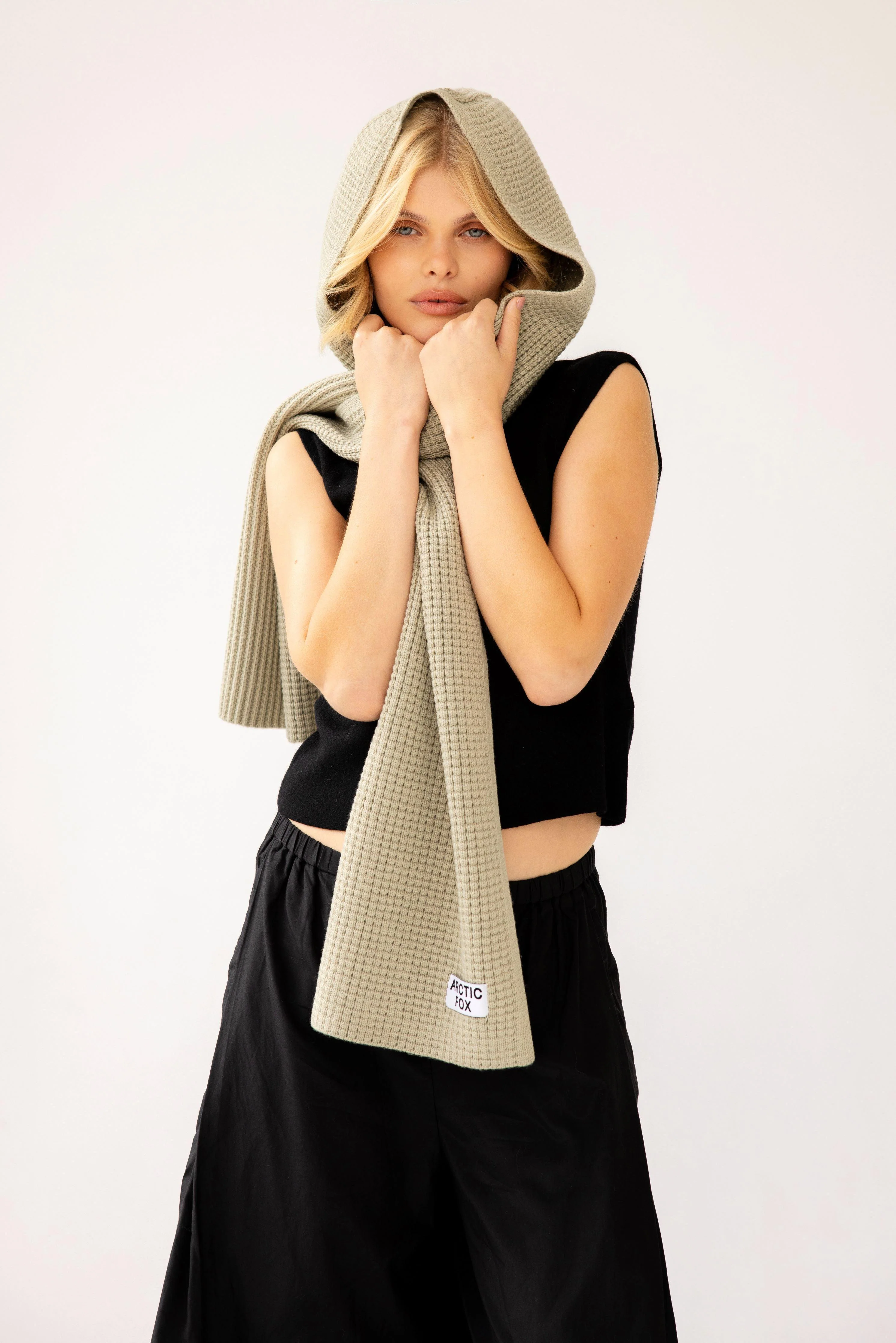 The Recycled Bottle Hooded Scarf - Arctic Grey - Image 3
