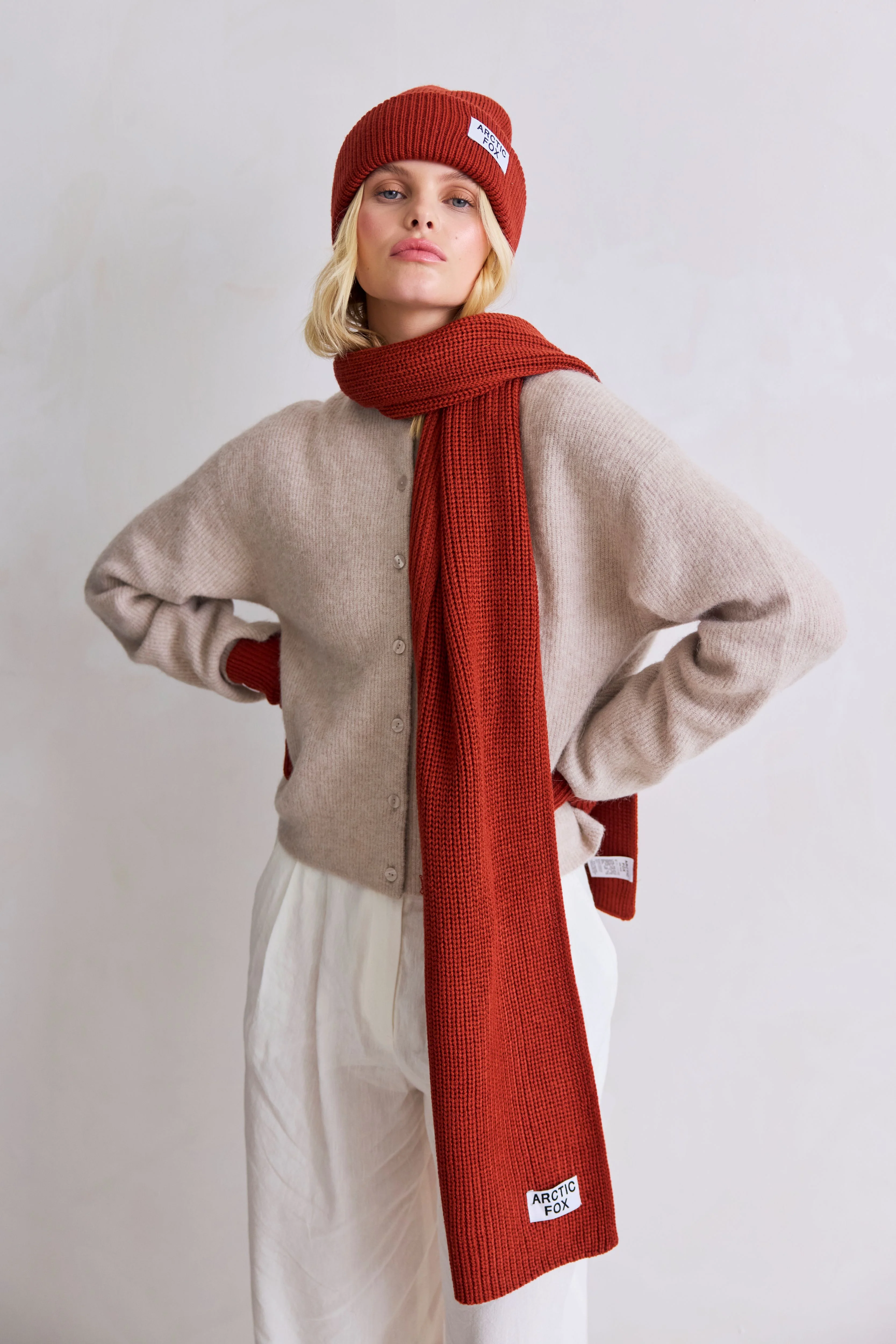 The Recycled Bottle Scarf - Deep Terracotta - Image 3