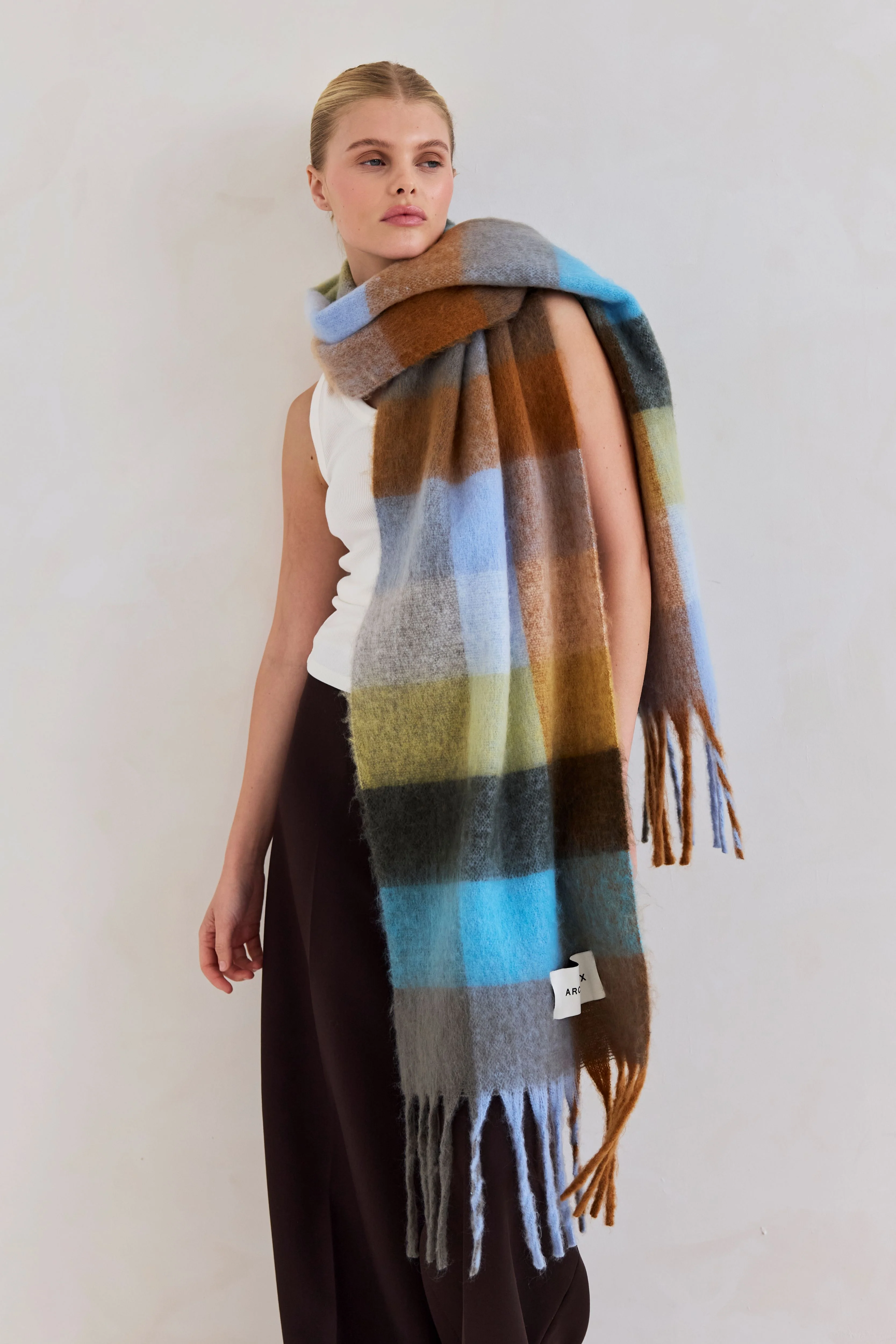The Reykjavik Check Scarf - Wooded Lake - Image 2