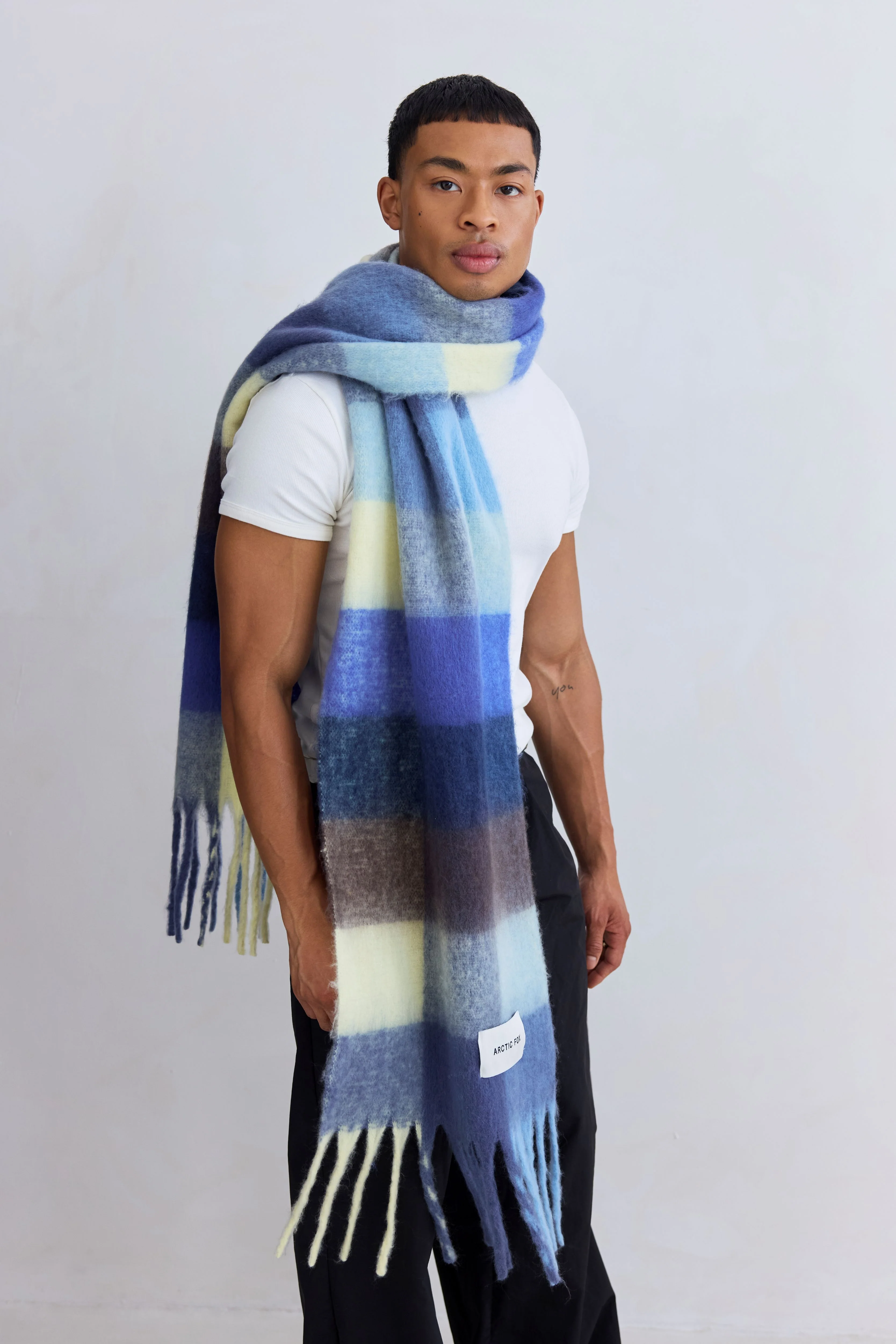 The Reykjavik Check Scarf - Moonlit Haze - Image 10