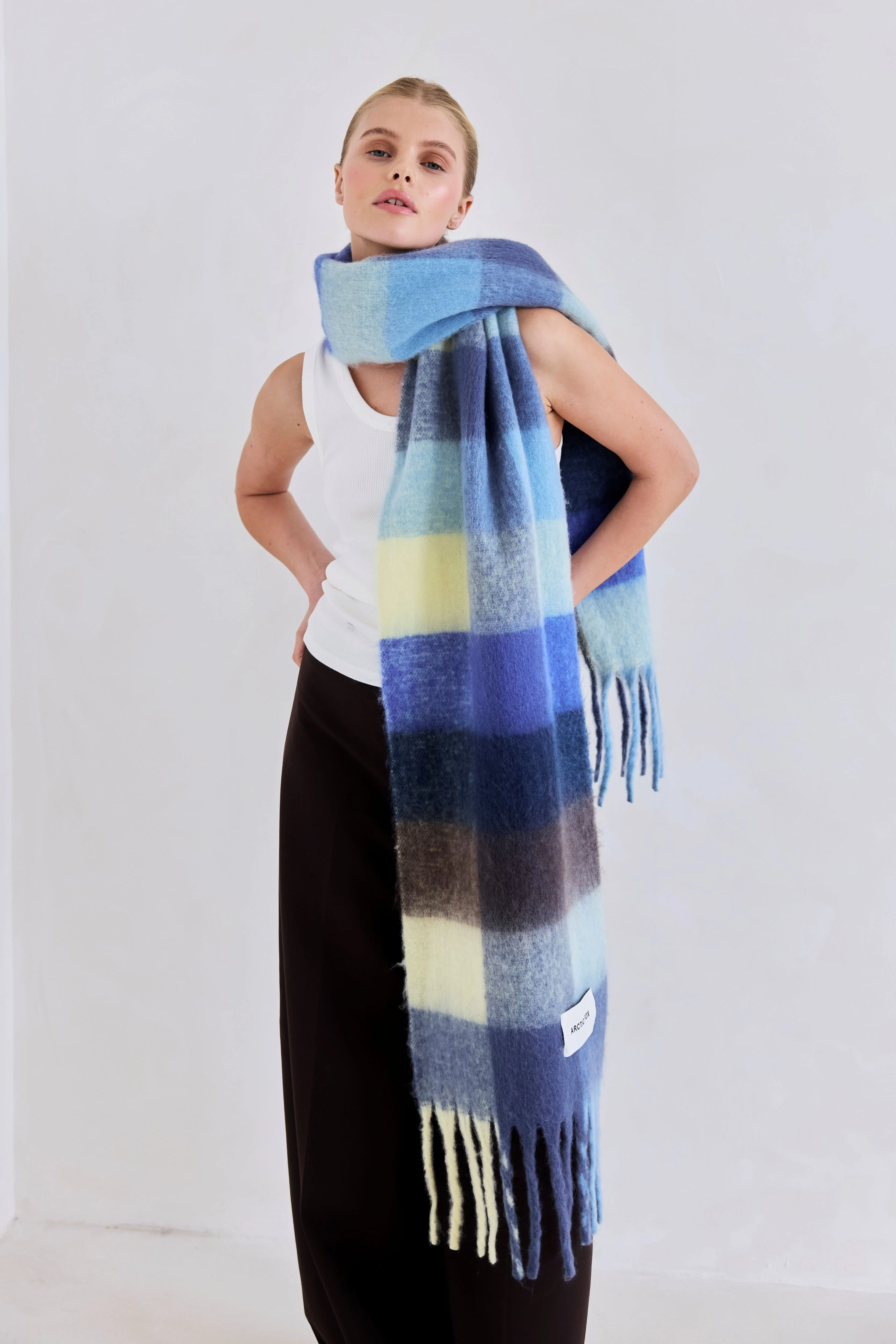 The Reykjavik Check Scarf - Moonlit Haze - Image 2