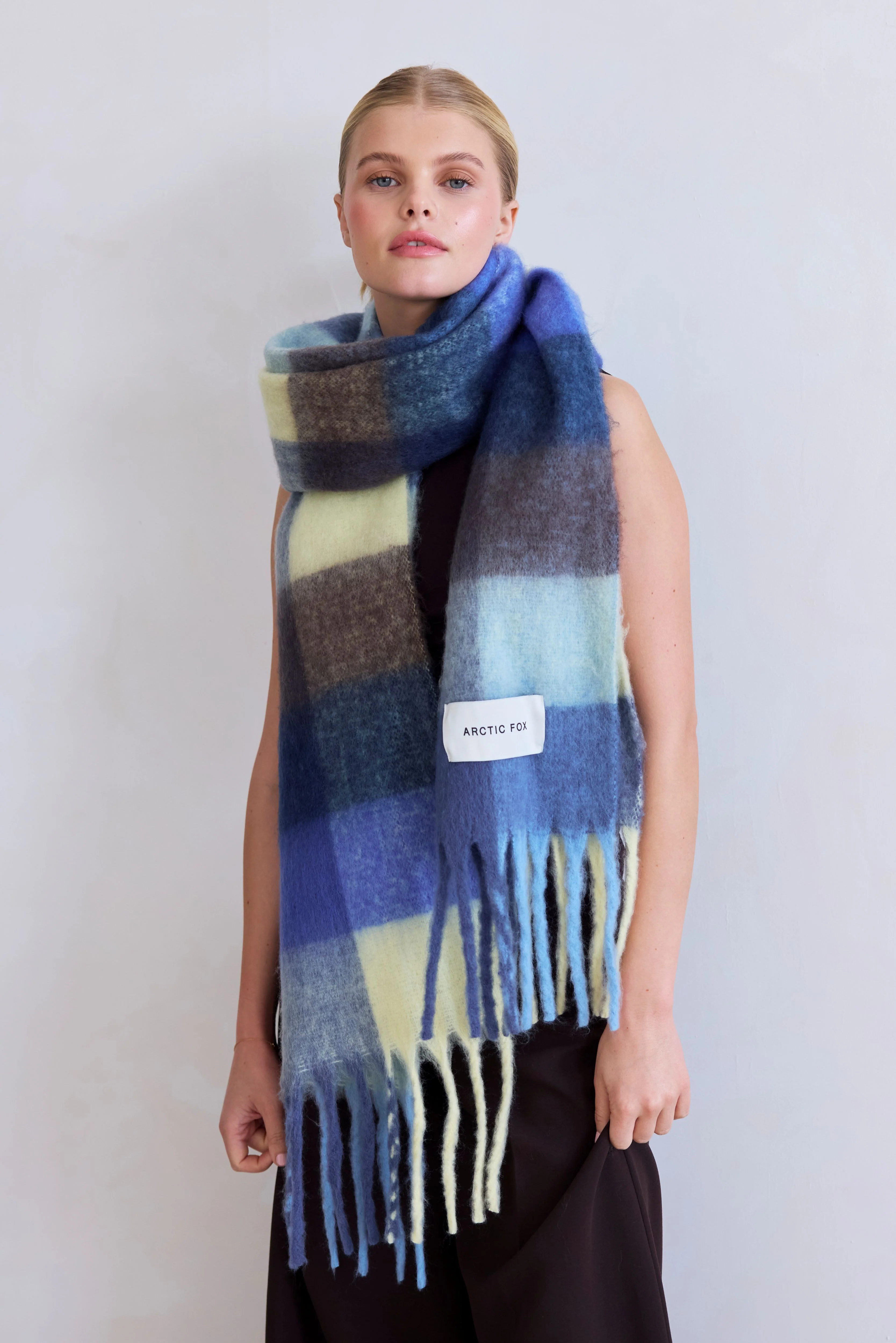 The Reykjavik Check Scarf - Moonlit Haze - Image 4