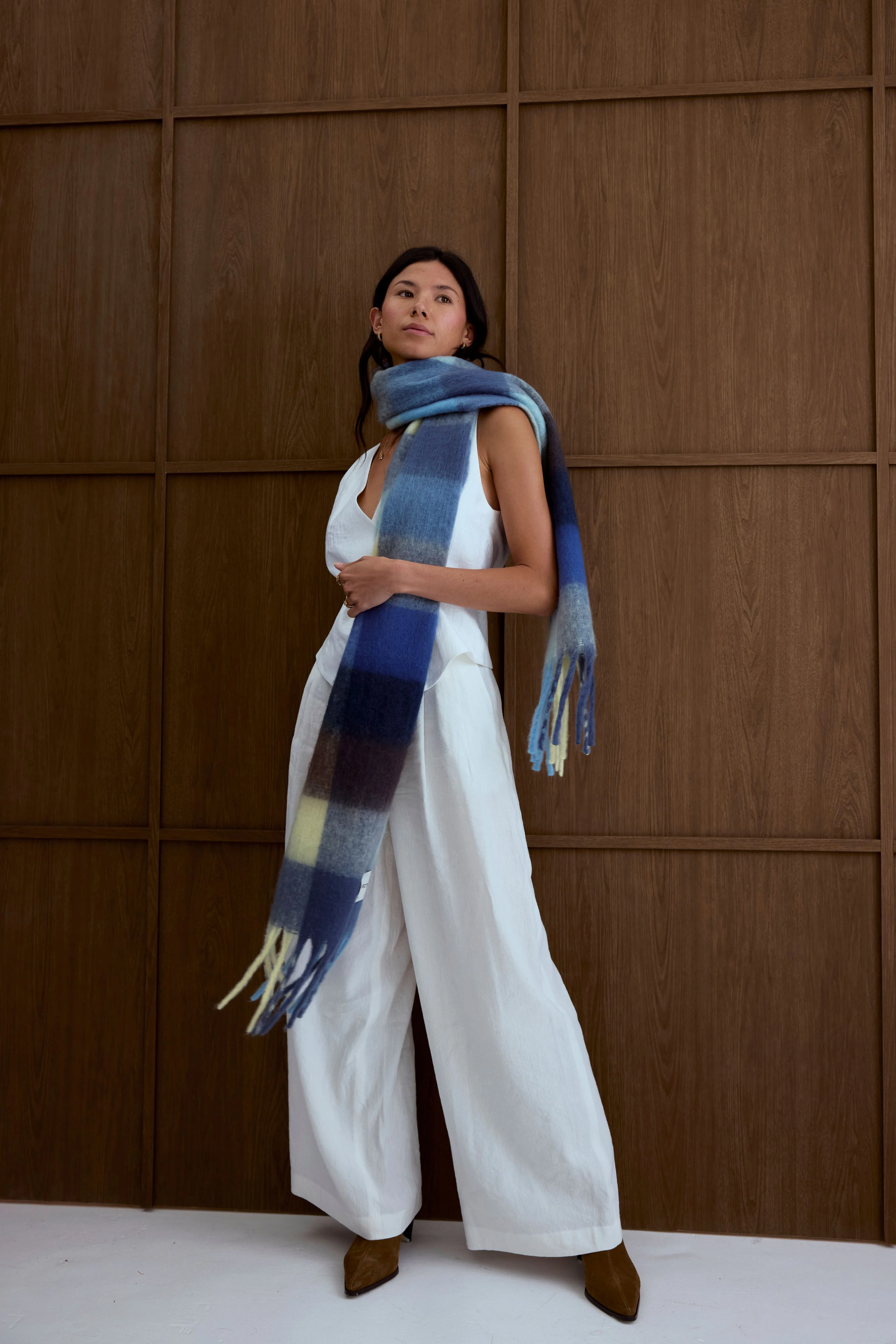The Reykjavik Check Scarf - Moonlit Haze - Image 5