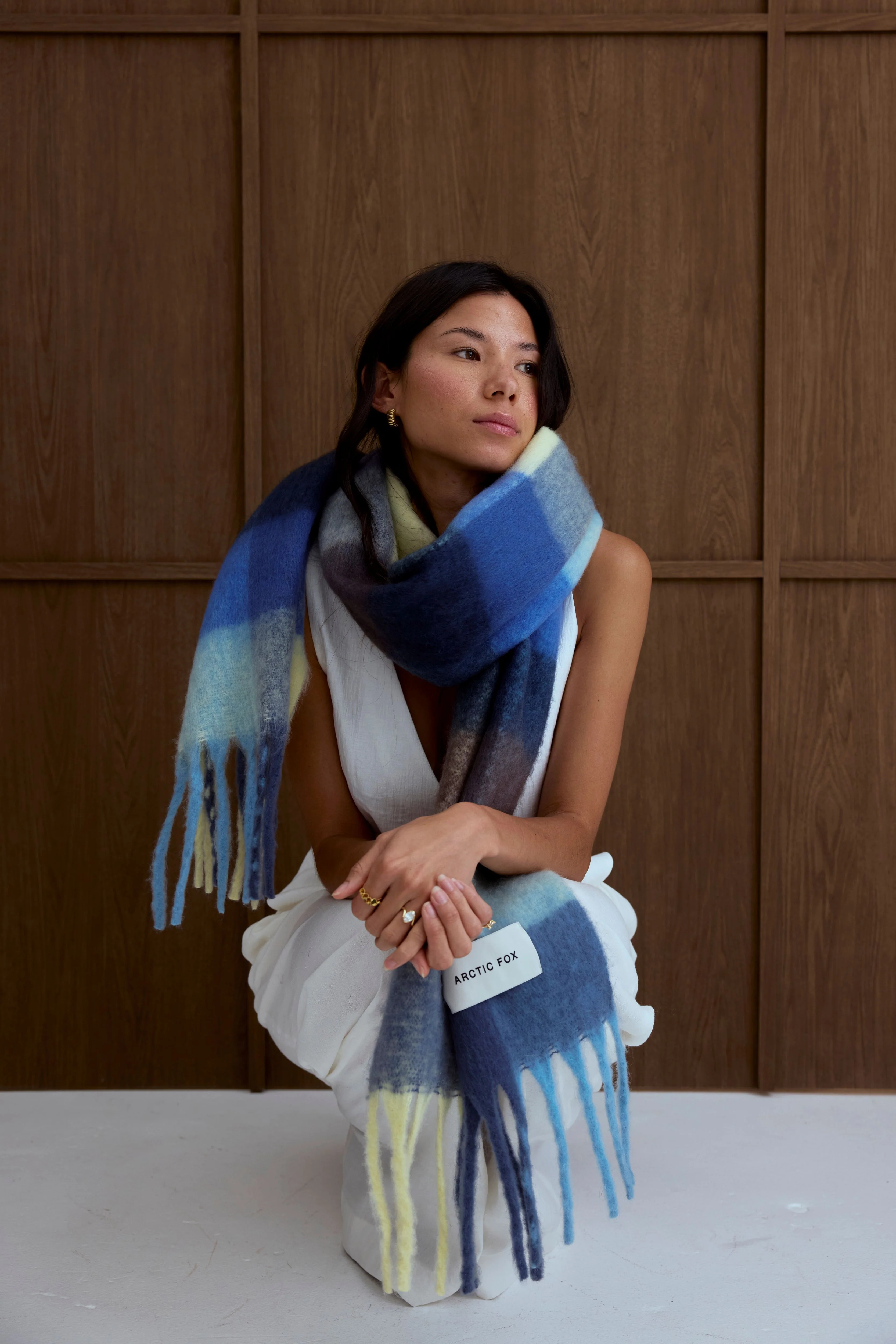 The Reykjavik Check Scarf - Moonlit Haze - Image 6