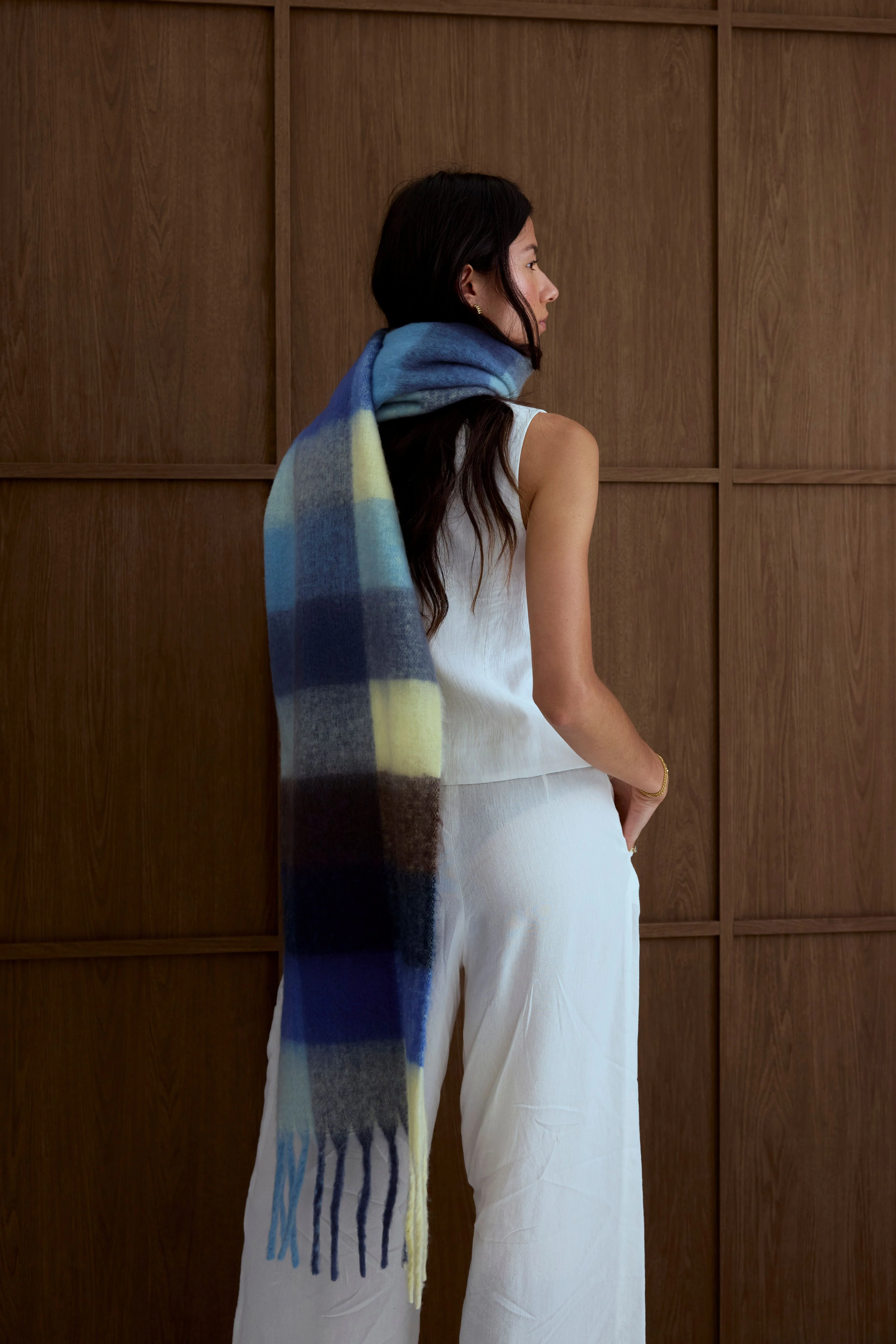 The Reykjavik Check Scarf - Moonlit Haze - Image 7