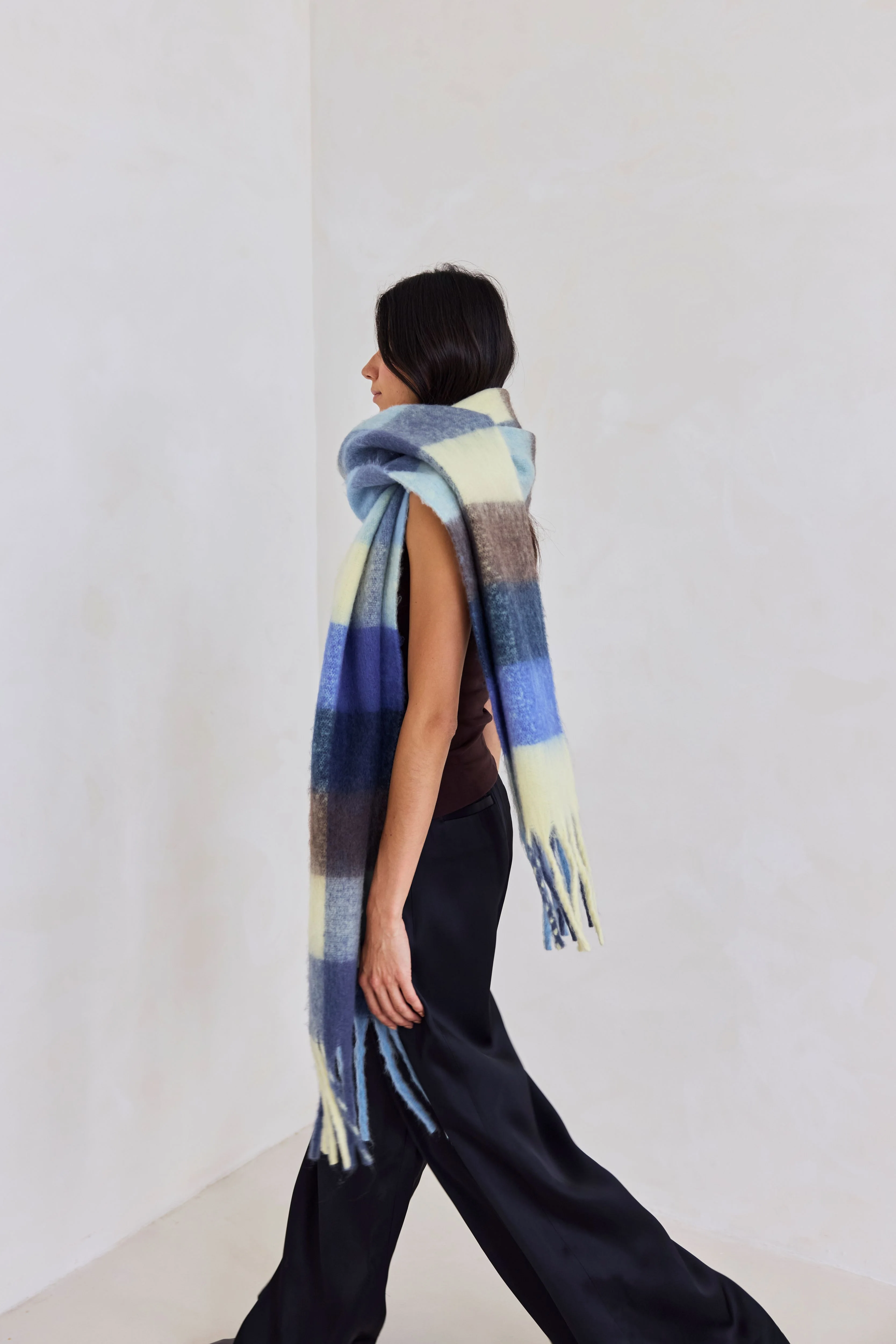 The Reykjavik Check Scarf - Moonlit Haze - Image 8