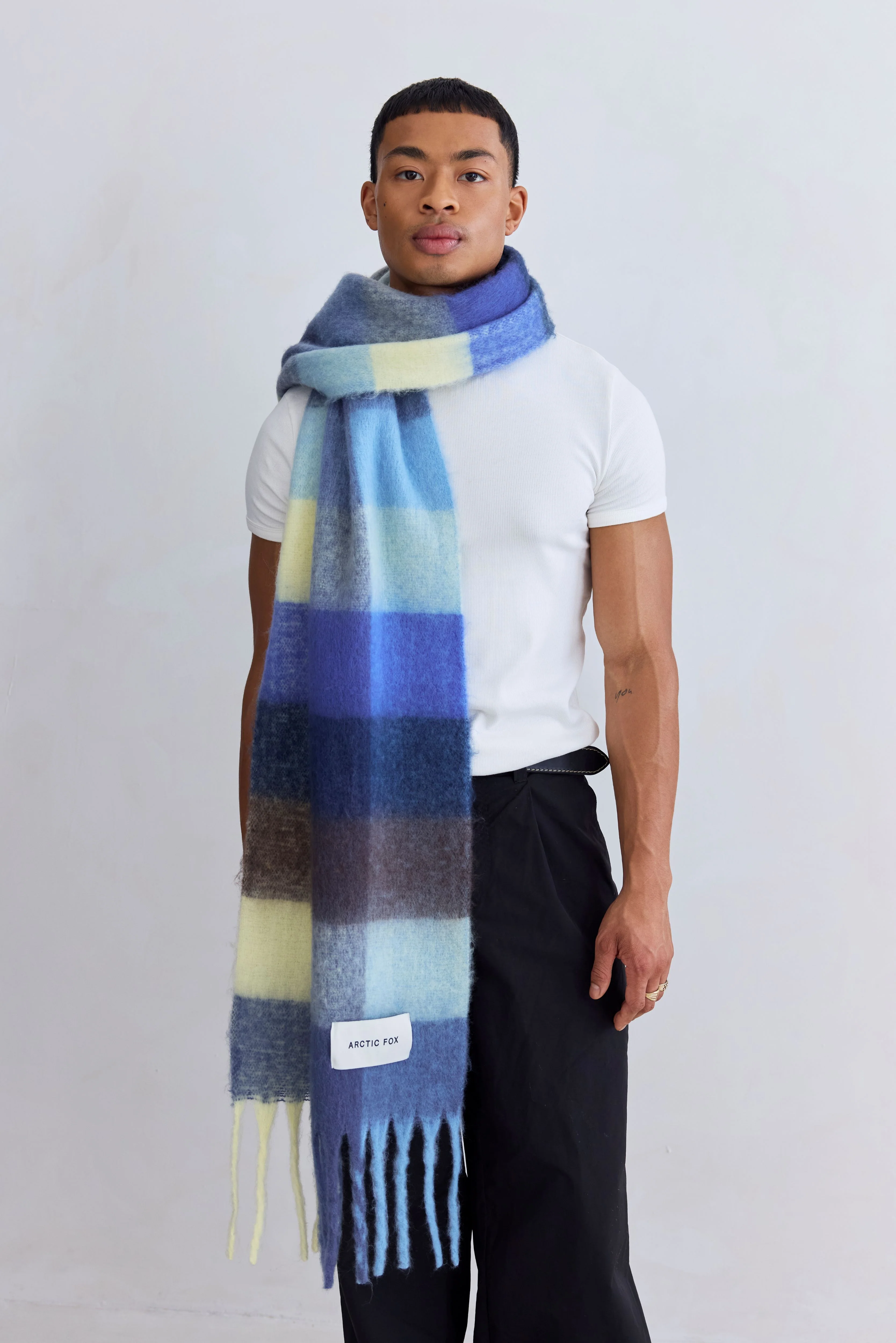 The Reykjavik Check Scarf - Moonlit Haze - Image 9