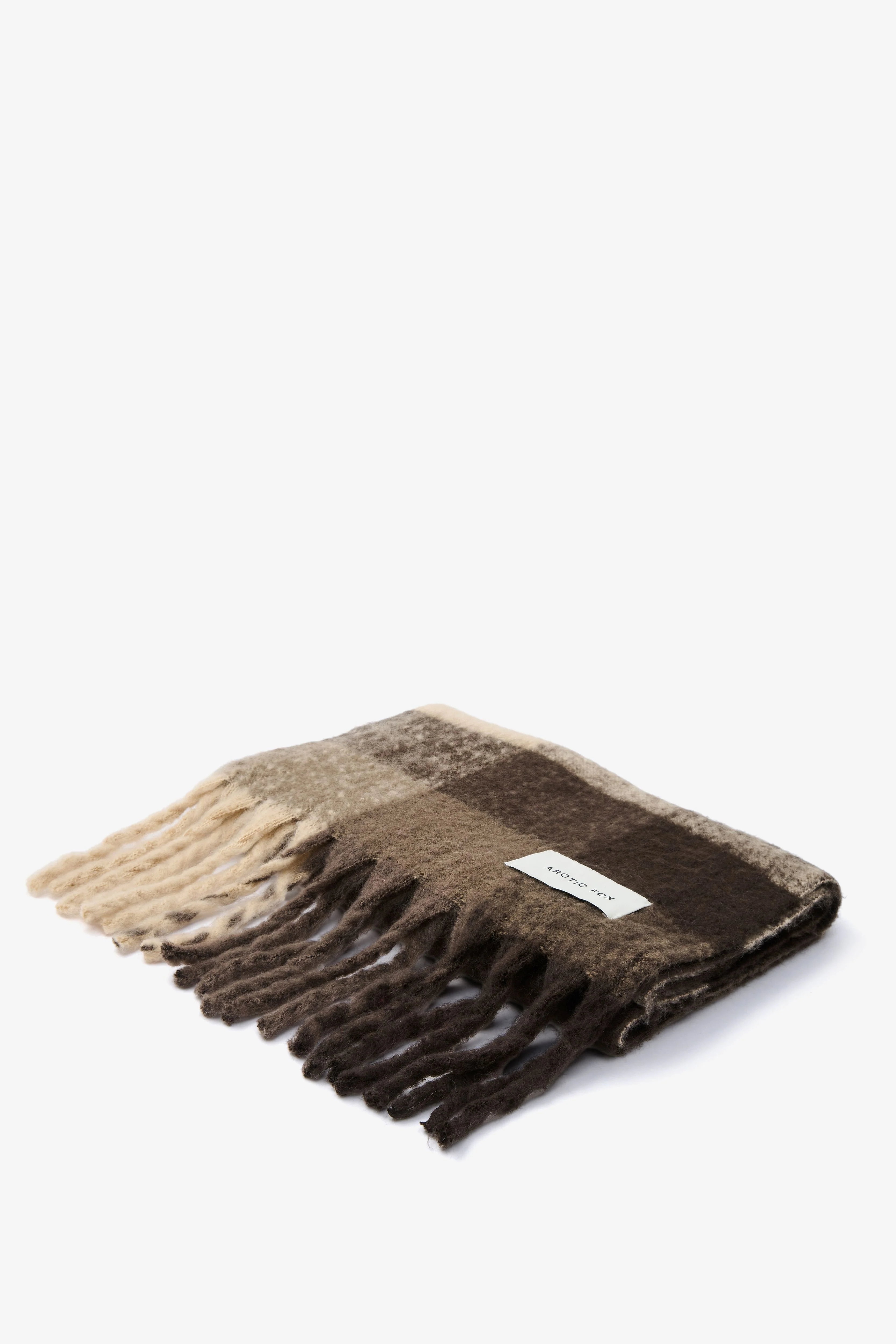 The Reykjavik Check Scarf - Dark Earth Brown - Image 13