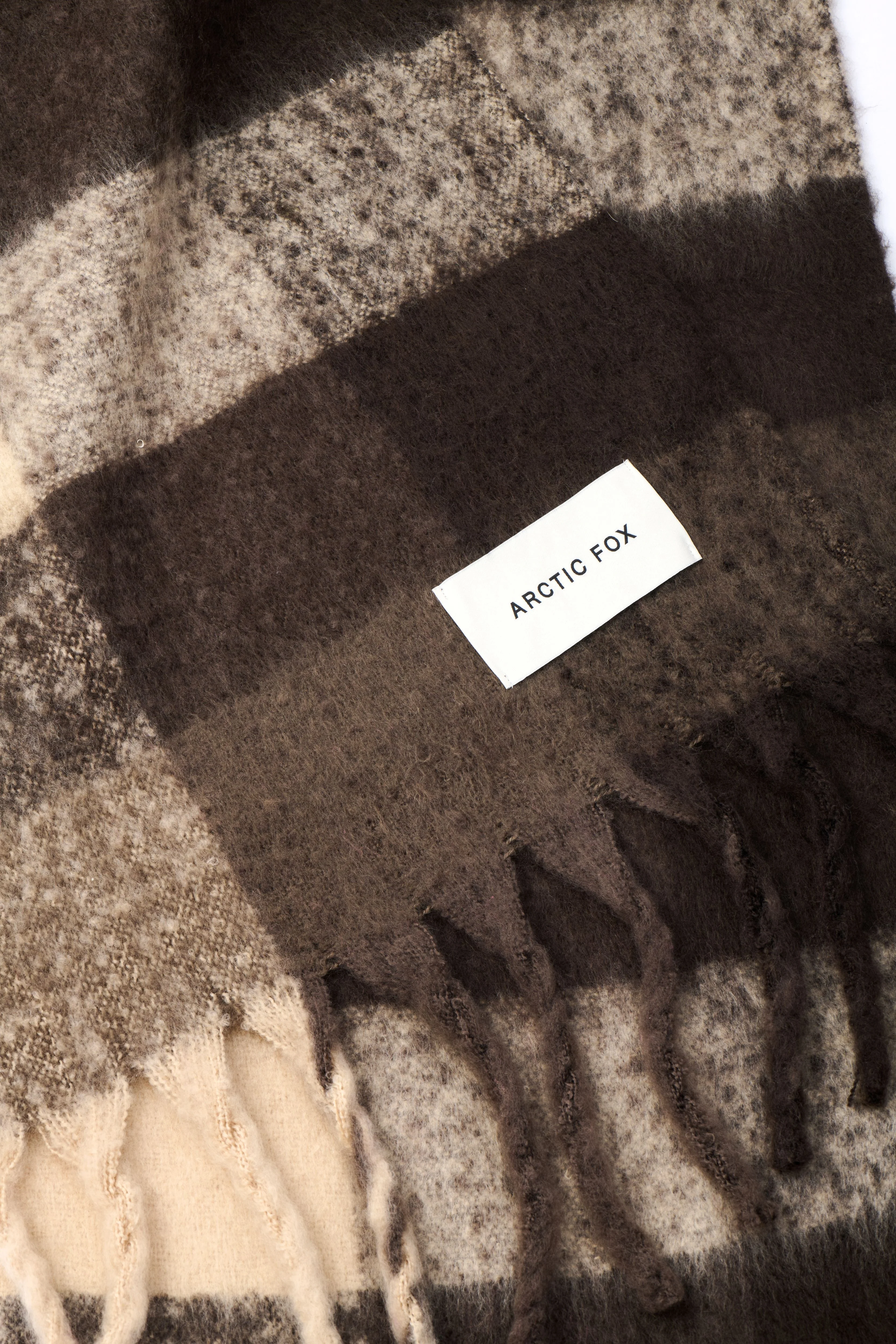 The Reykjavik Check Scarf - Dark Earth Brown - Image 14