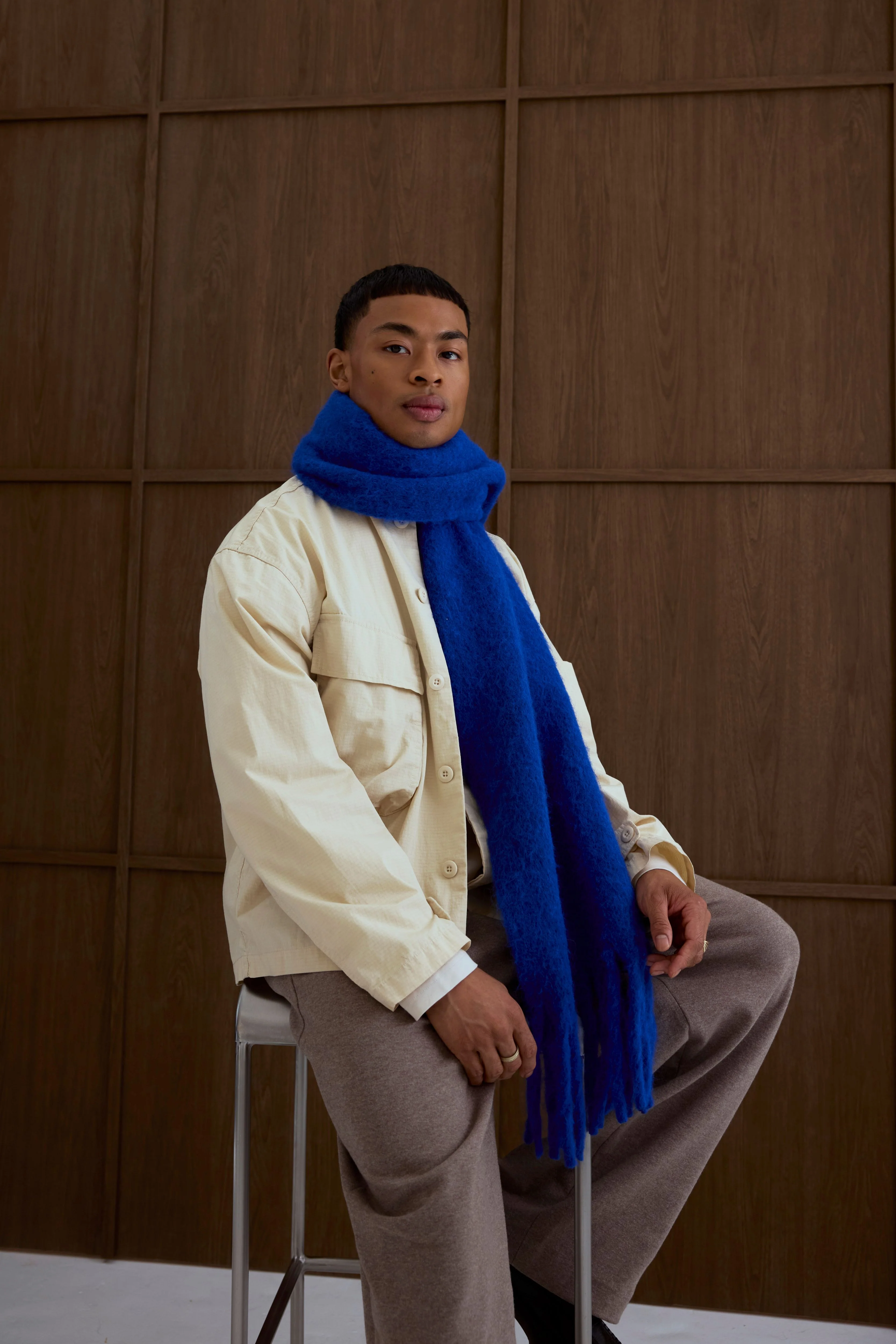 The Reykjavik Scarf with Wool - Electric Blue - Image 8