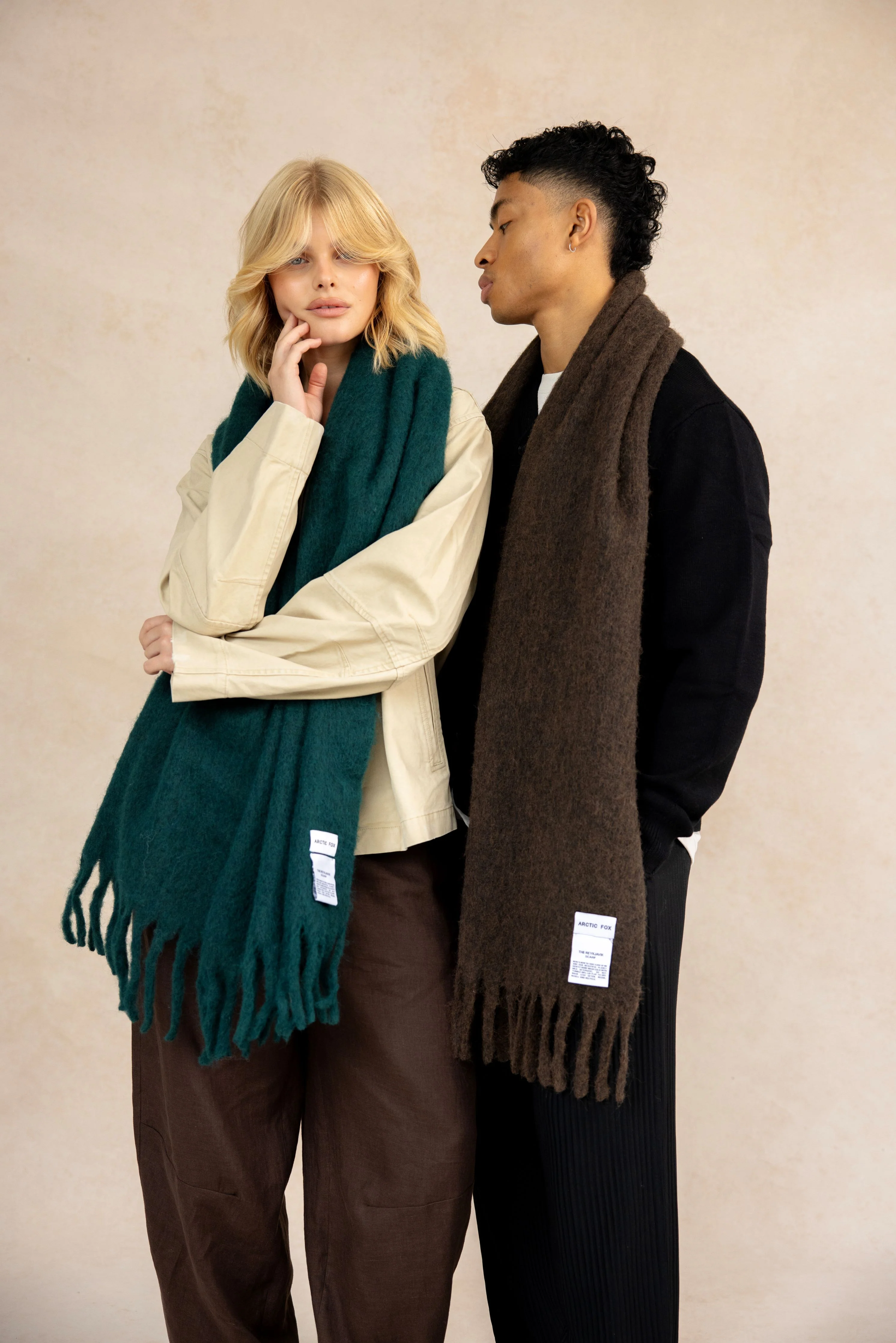 The Reykjavik Scarf with Wool - Dark Forest Green - Image 7
