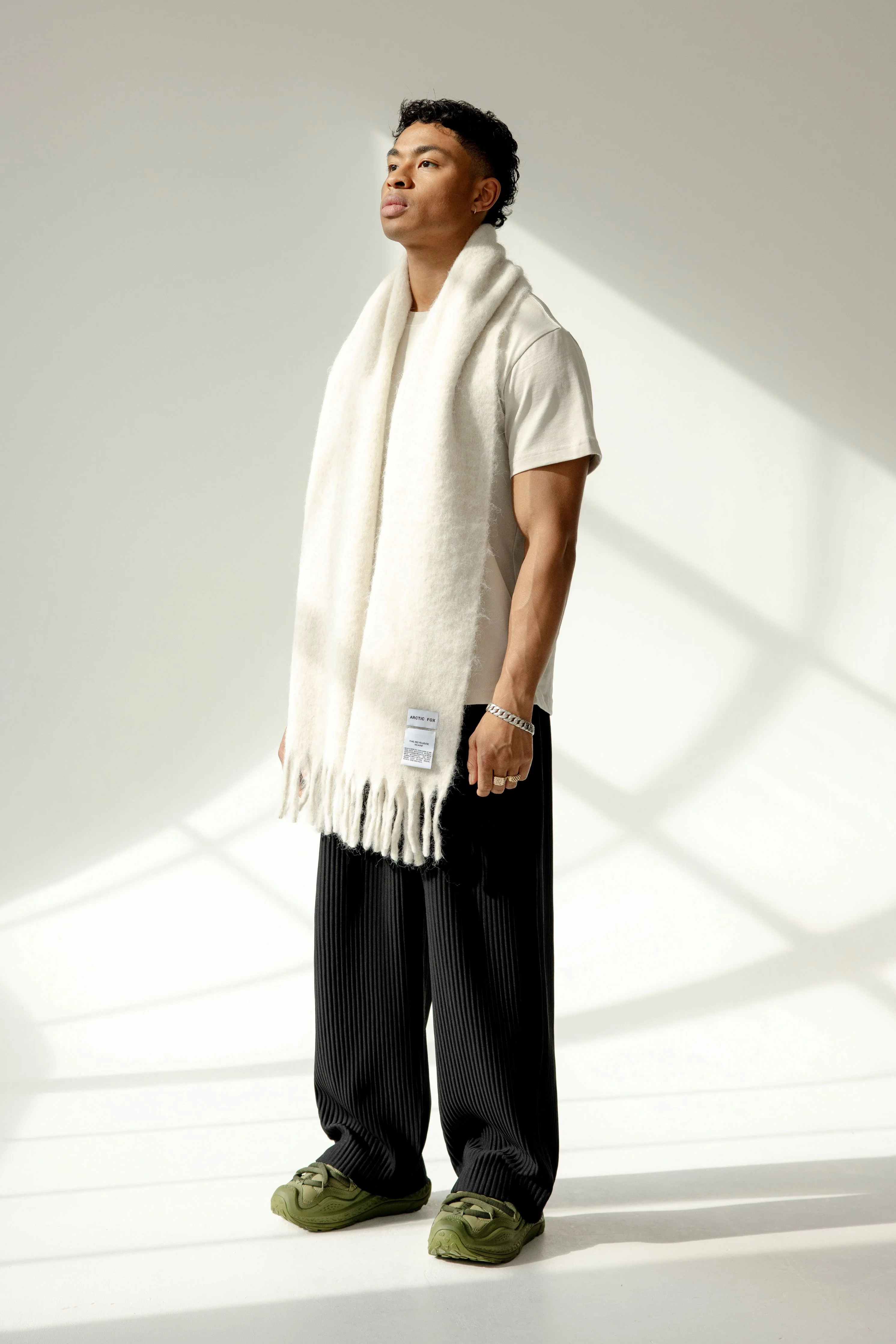 The Reykjavik Scarf with Wool - Natural White - Image 4