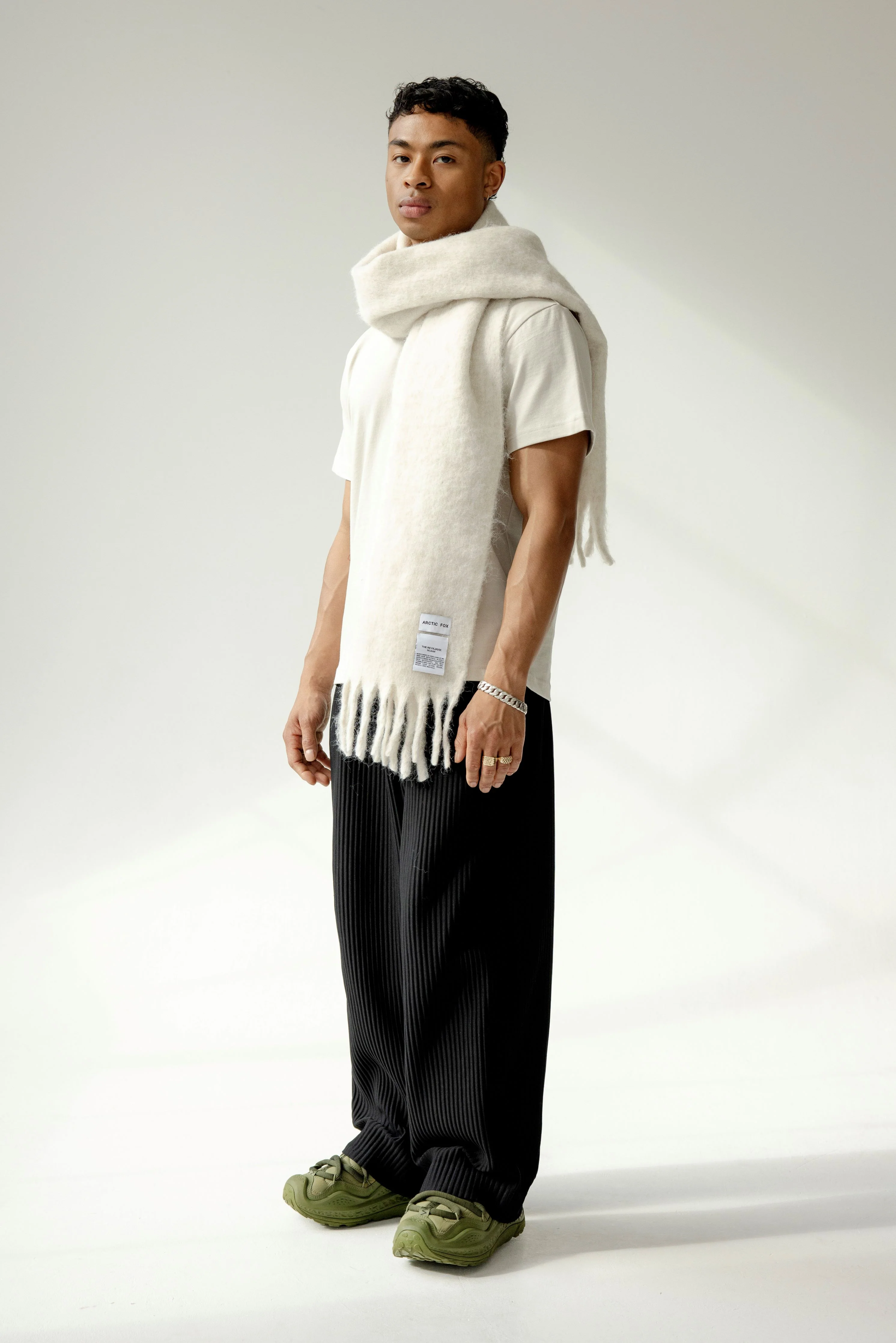 The Reykjavik Scarf with Wool - Natural White - Image 6