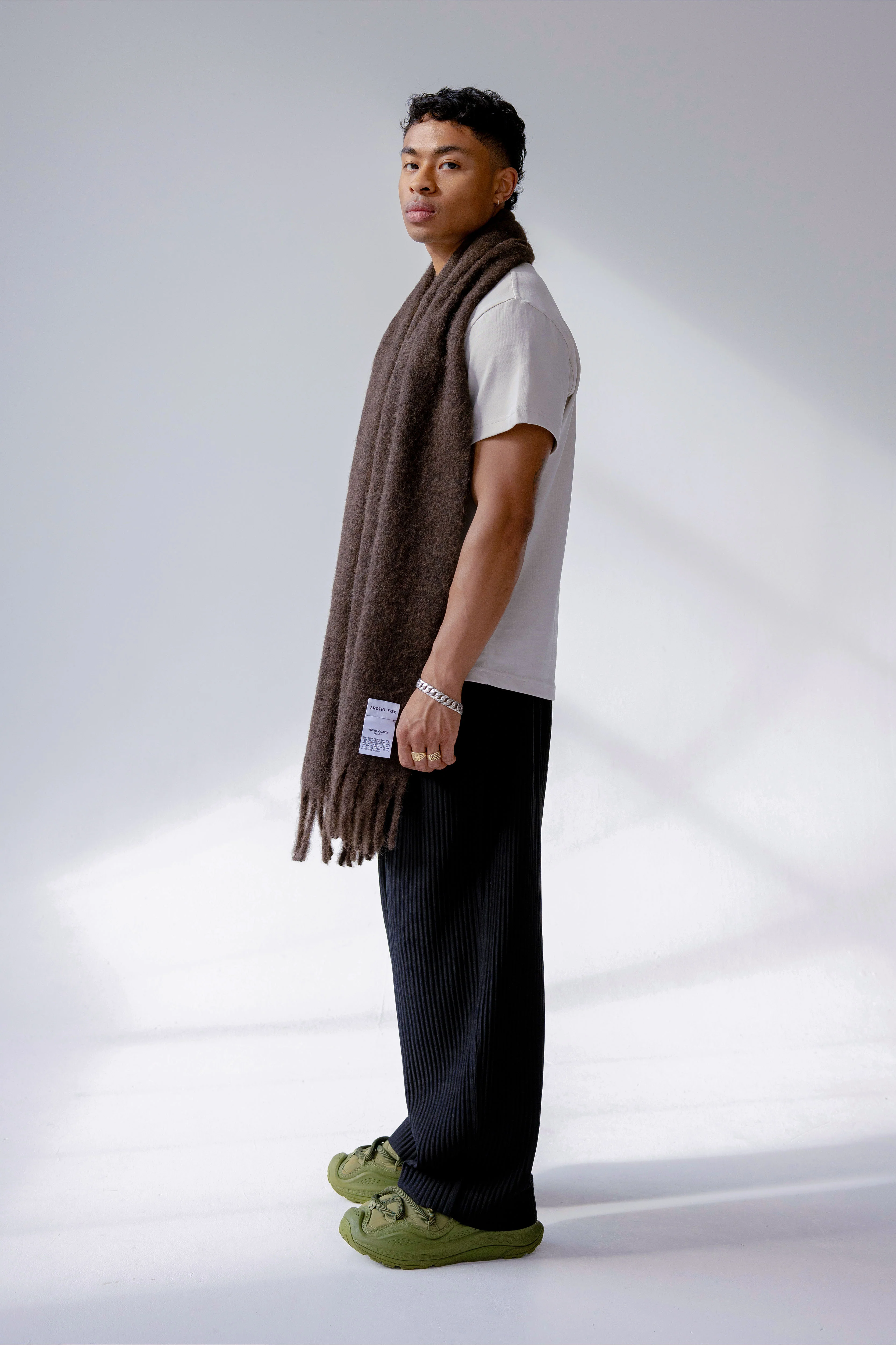 The Reykjavik Scarf with Wool - Dark Chocolate Brown - Image 4
