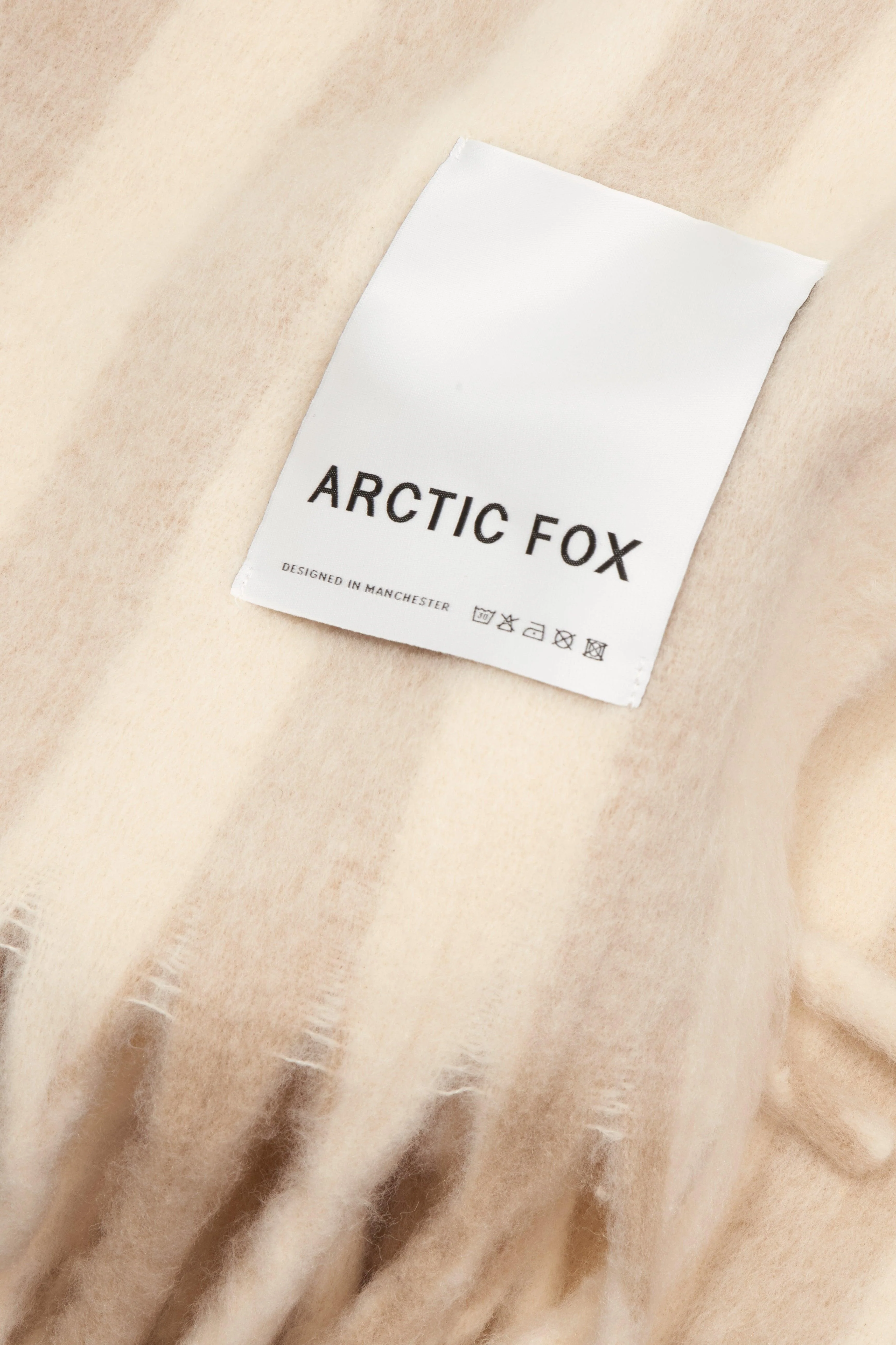 The Wool Stripe Throw - Pale Taupe Stripe - Image 6
