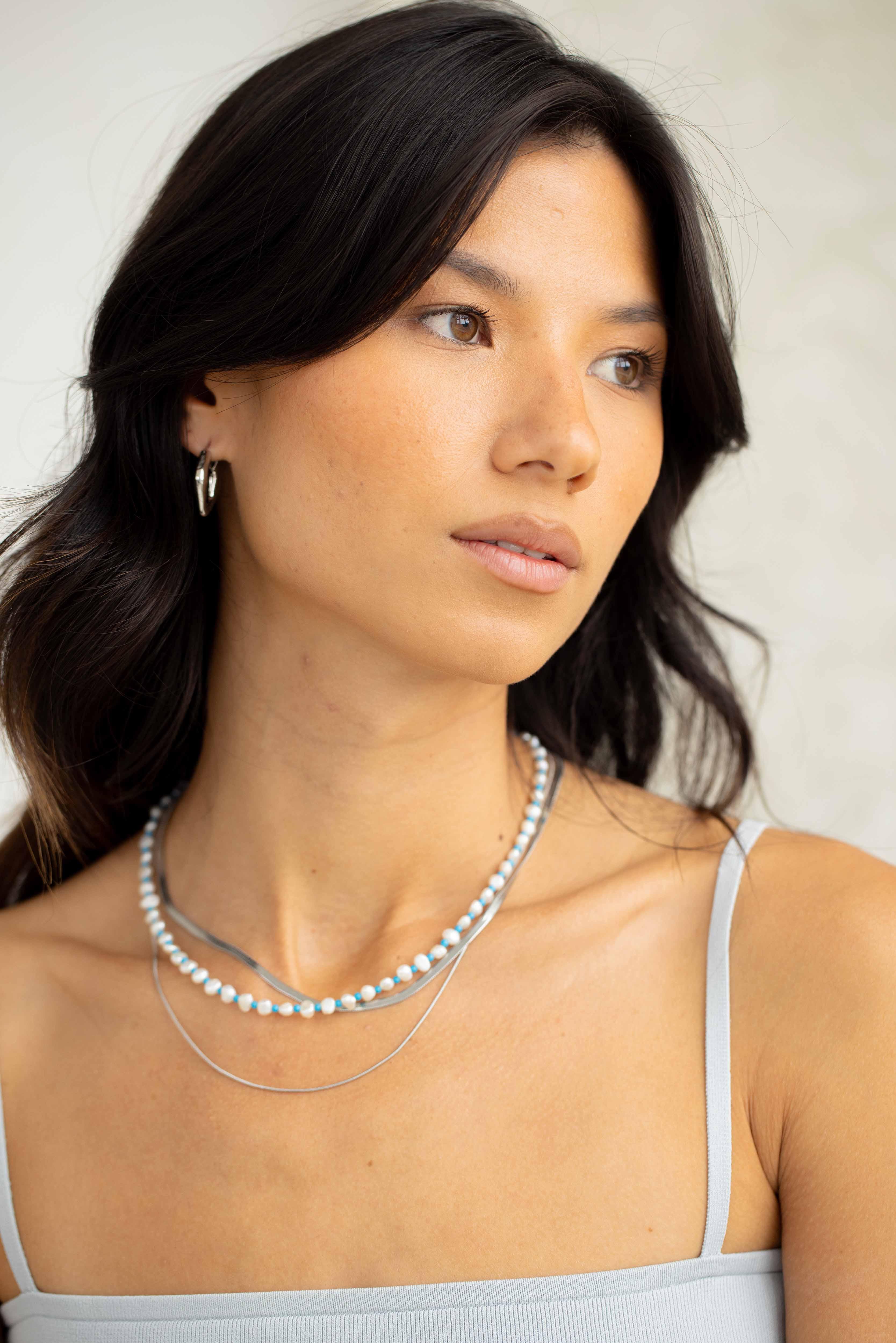 Turquoise and Baroque Pearl Necklace - Image 2